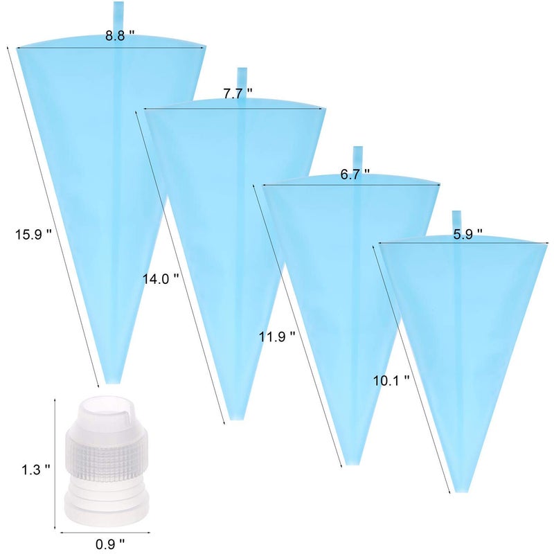 LoveBB 16 Pcs Reusable Pastry Piping Bags Silicone Icing Bags with 8 Coupler for Icing Frosting Decorate Cake, (10,12,14,16 inch) - Image 5